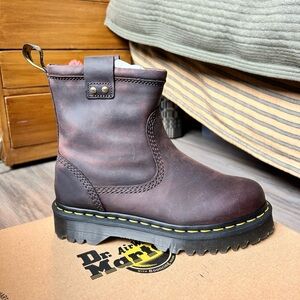 BRAND NEW Sark Brown Anistone Lo Leather Biker Boots Dr. Martens